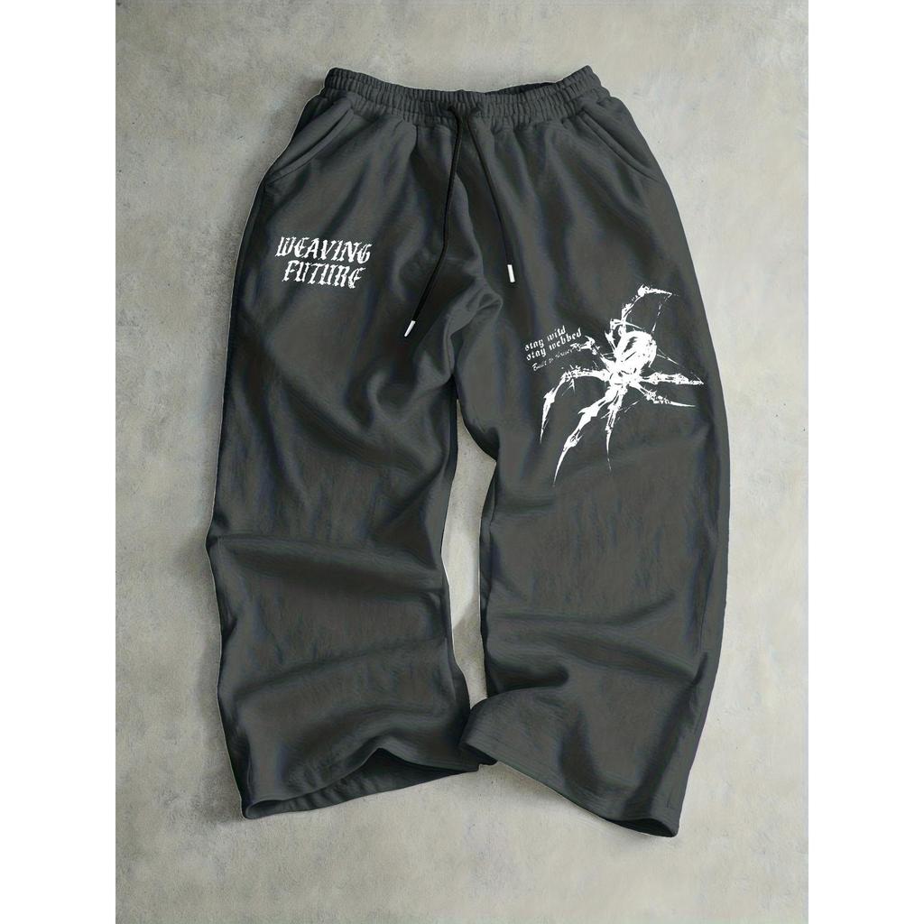 Calça Moletom Wide Leg Weaving Future Spider Edition Premium Streetwear Casual Confortável Flanelado Algodão Moda Gringa