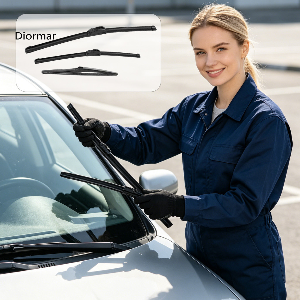 Replacement Front and Rear Wipers Streak Free Window Kia Rio 3 Ub 2011-2017 Wiper Blades Set 261611 Beamless Quiet Durab