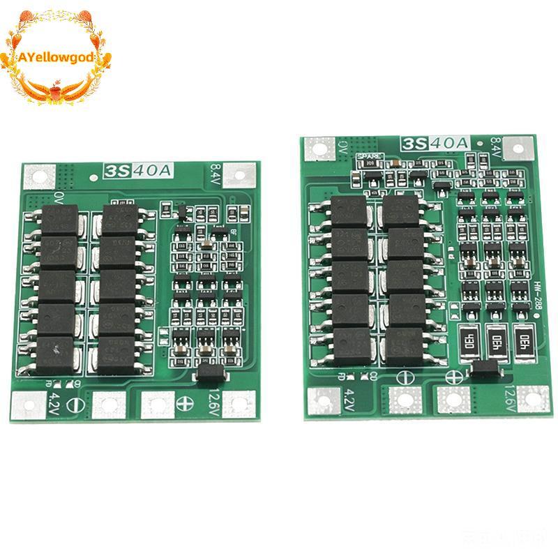 AYellowgod 3S/4S 40A 60A Placa De Proteção Do Carregador De Bateria De Íon-Lítio 18650 BMS Para Motor De Broca 11.1V 12.
