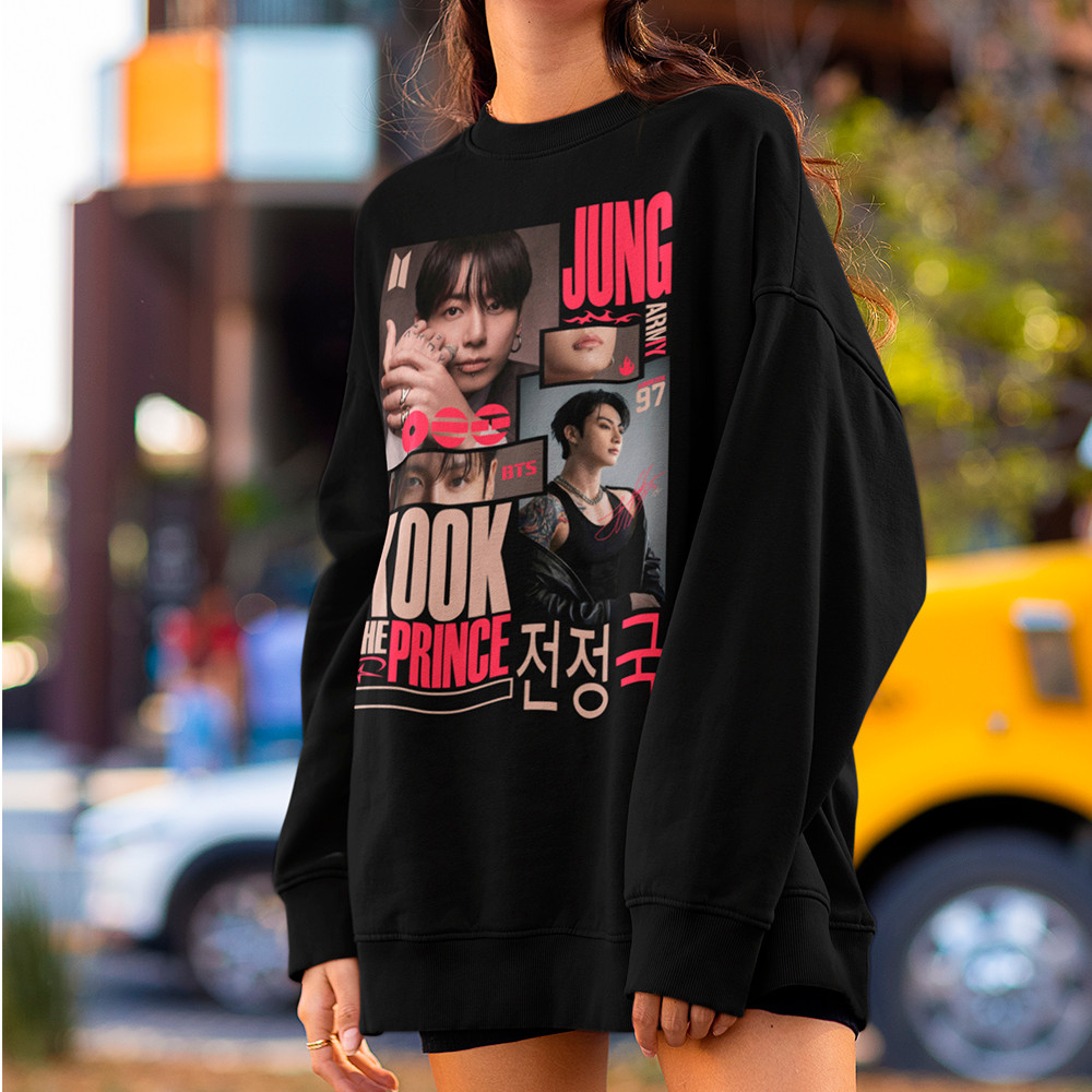 Moletom Bts JungKook The Prince Army Bangtan Arirang Blusa De Frio Feminina Gola Careca Algodão
