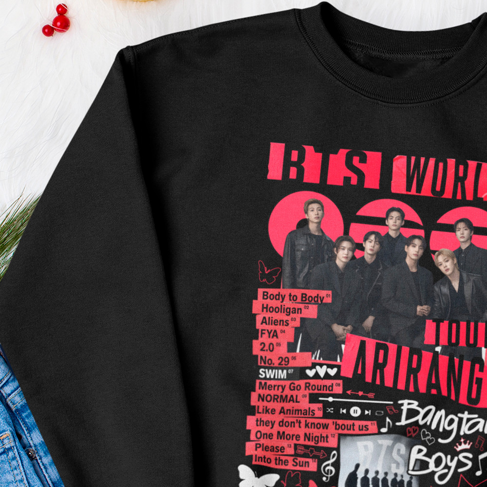 Moletom Bts Arirang Turnê Look Feminino Bangtan Army Tracklist Blusa De Frio Gola Careca Algodão