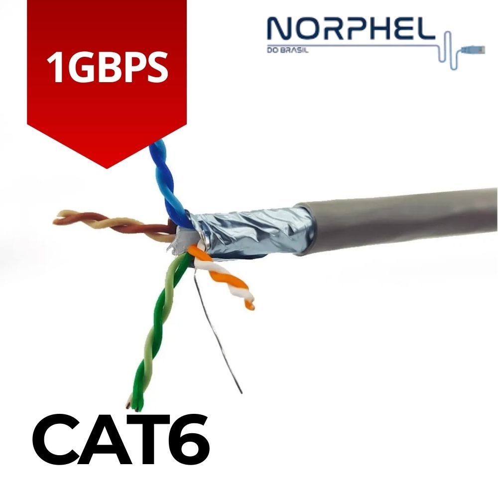 CABO DE REDE CAT6 BLINDADO CINZA F/UTP 100% COBRE ANATEL