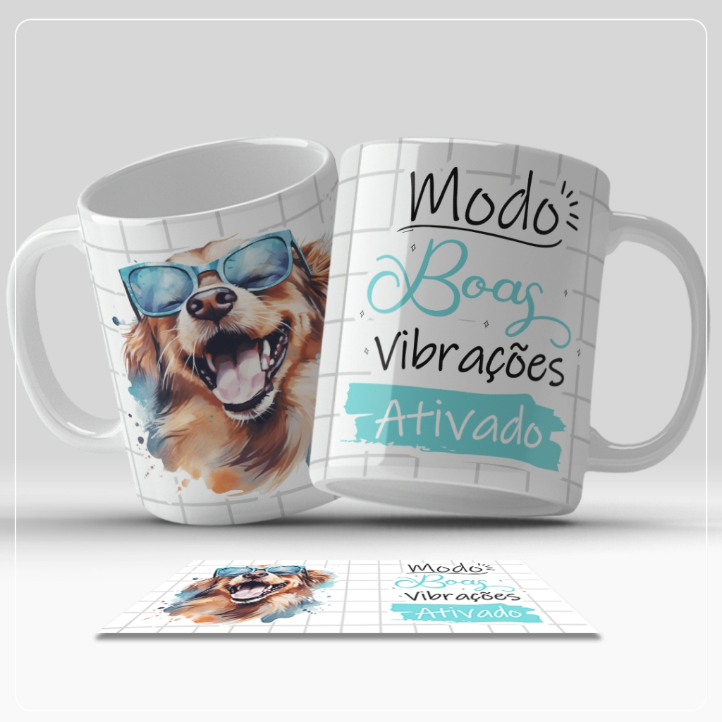 Caneca Personalizada Modo Boas Vibrações ativado xicara zen presente criativo envio imediato