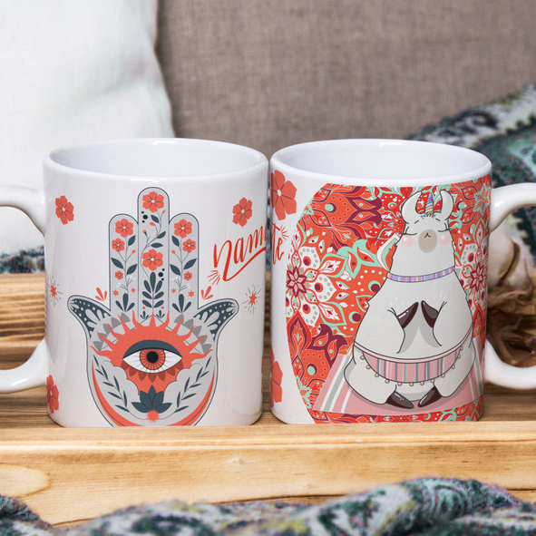 Caneca/Xícara de Cerâmica Personalizada  325ml Tema Zen