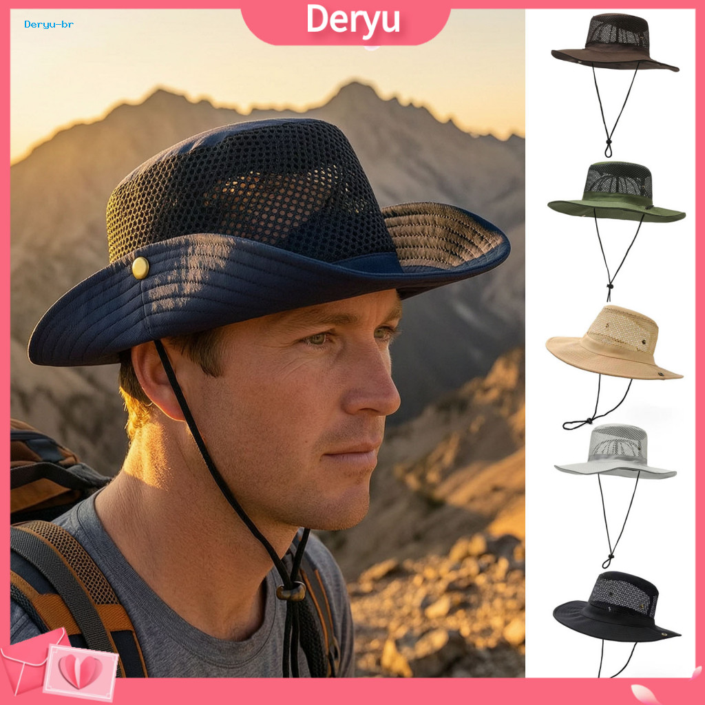 Wide Brim Sun Hat for Fishing Breathable Mesh Hiking Hats for Men and Women – Uv Protection Bucket Foldable Summer for