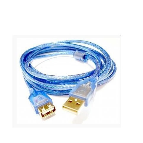 Cabo Extensor USB 2.0 e 1.1 High Speed com Filtro e malha revertida. Tamanho: 5 Metros. Conector A Macho x A Fêmea. 480 MBPS