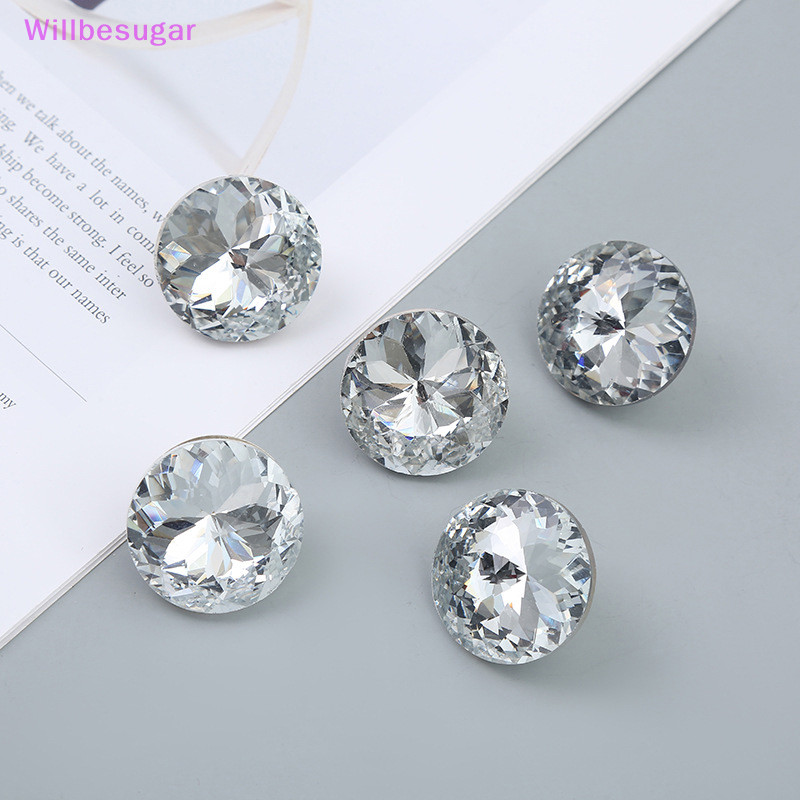 Willbesugar 10pcs 20mm Crystal Rhinestone Buttons Fit for Sofa Headboards Furniture Bag Buckles DIY Decorative New