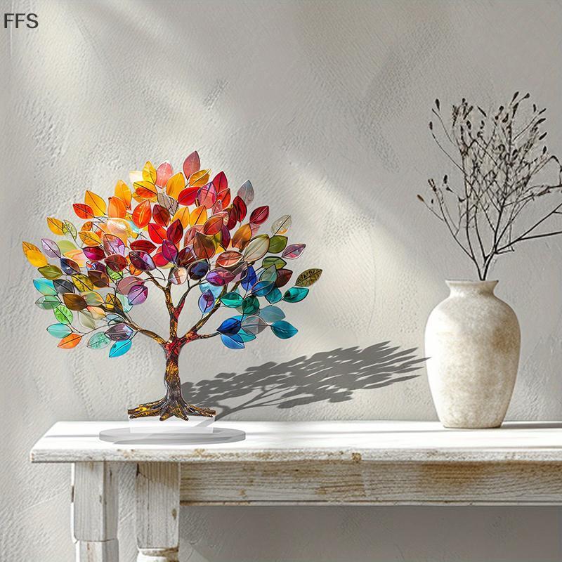 FSLUXO 2D Acrílico Lily Flower Ornament Office Desktop Table Accent Para Sala De Estar Moderna E Decoração De Casa Conte
