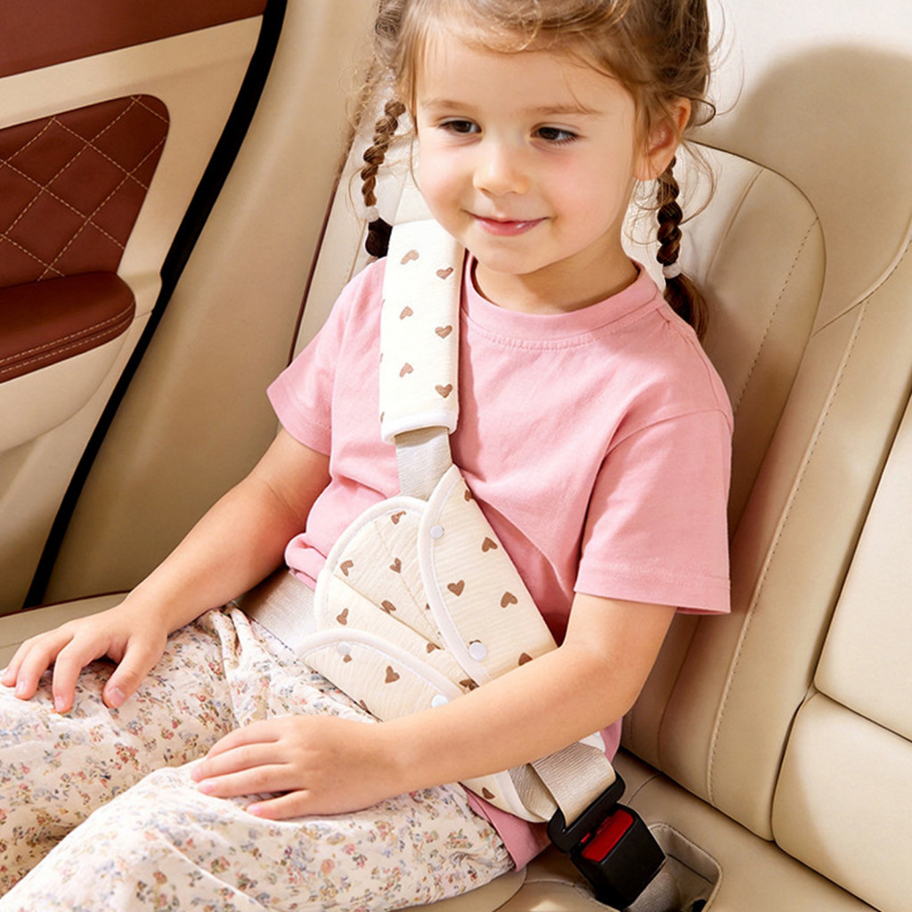 Seat Belt Adjuster for Kids Car Harness Pad 2pcs Cover Pads Soft Shoulder Protectors for Toddlers Reduces Neck Friction
