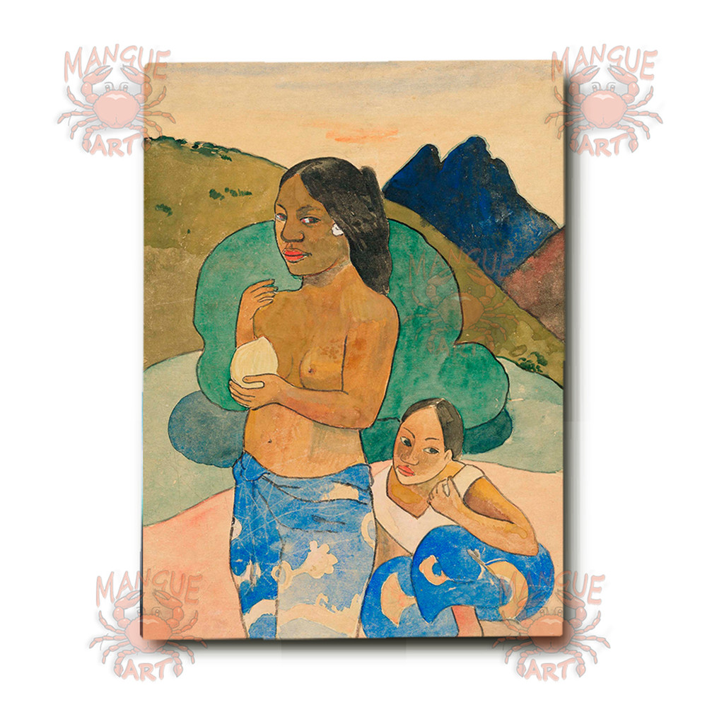 Quadro Decorativo em Tela Canvas Paul Gauguin Duas Mulheres Taitianas - Arte Clássica, Alta Qualidade.