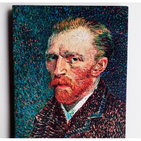 Quadro decorativo  Van Gogh Auto retrato com terno vermelho Pós impressionismo. impressão em tela canvas