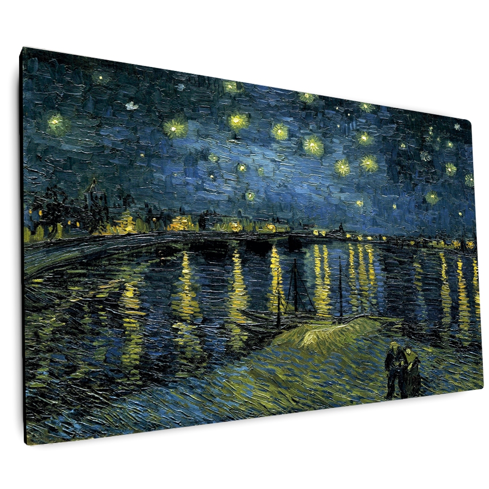 Quadro Van Gogh Noite estrelada sobre  o Ródano decorativo impressão em tela canvas