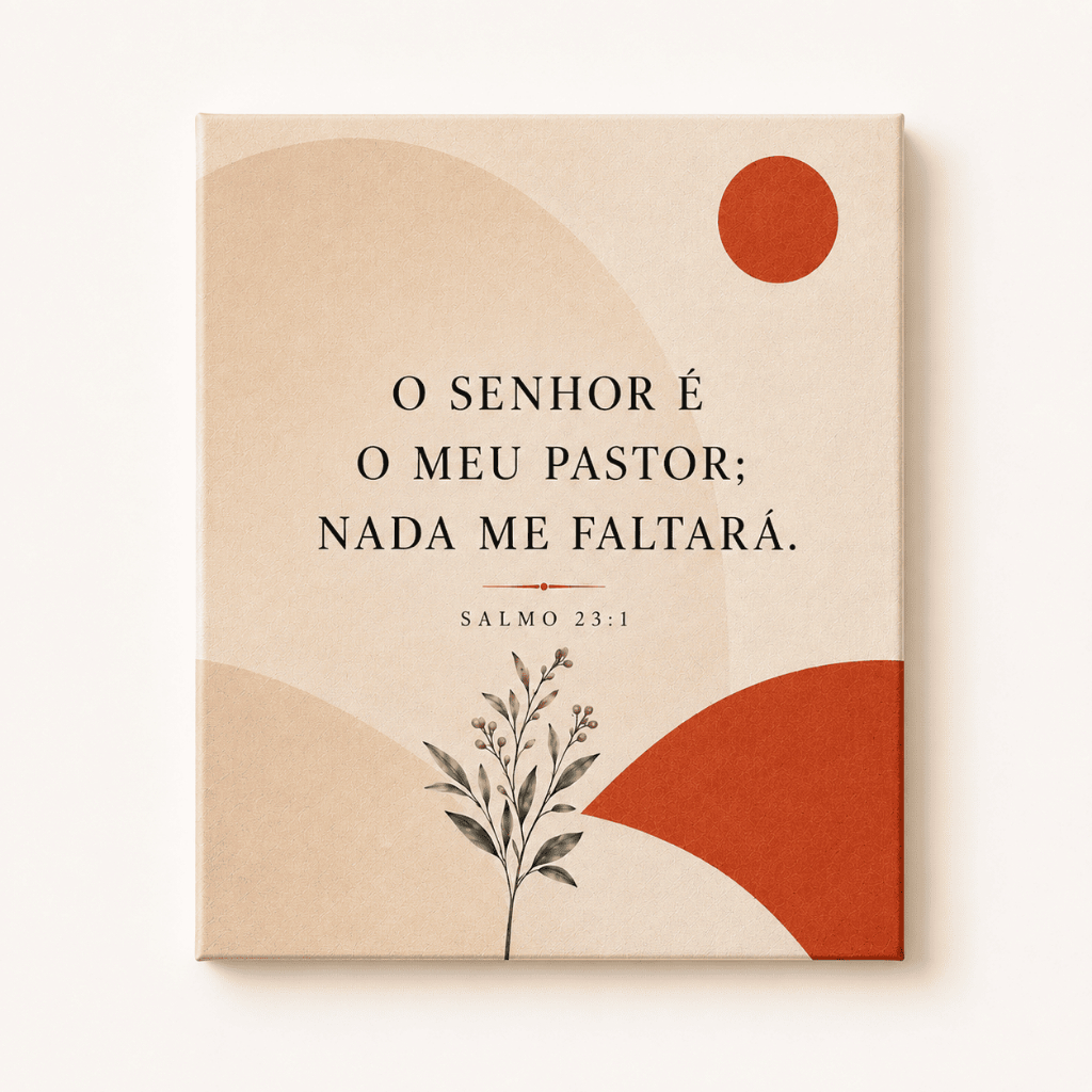 Quadro Decorativo Tela Canvas Salmo 23 O Senhor É Meu Pastor Minimalista Para Decoração Sala Quarto