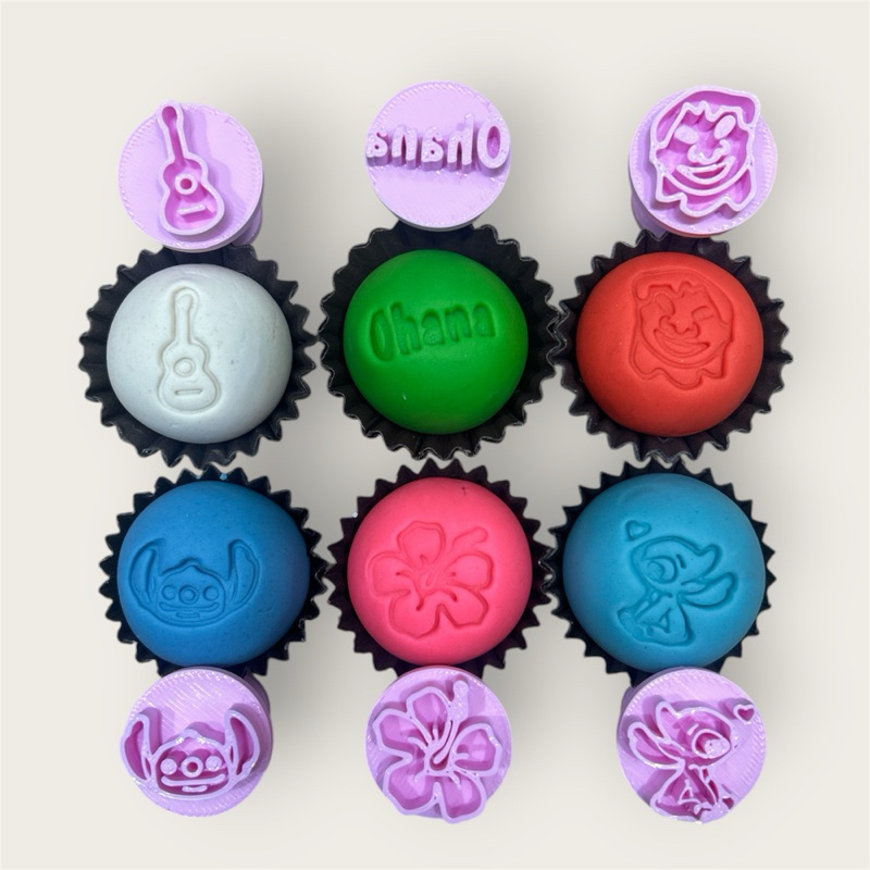 Kit Carimbos para Brigadeiro Docinho  6 peças lilo Stitch Confeitaria Doces Pasta Americana