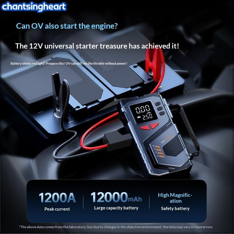CHANT Portátil 12V Car Jump Starter Com Compressor De Ar De 150 PSI Bateria De Emergência Booster Inflador De Pneus Mult