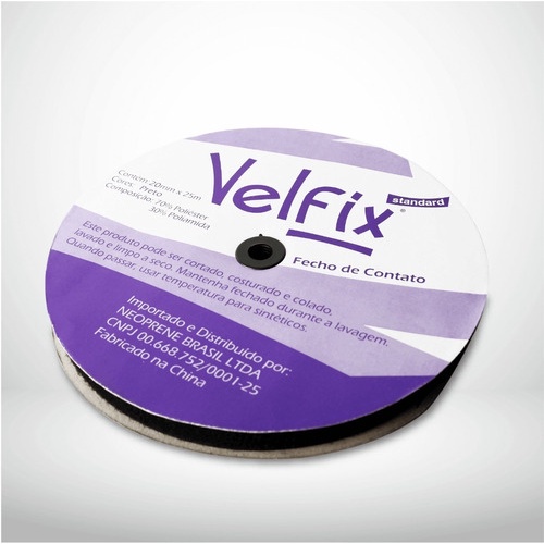 Fecho De Contato Para Costura 40mm Rolo C/ 25 Metros Velfix