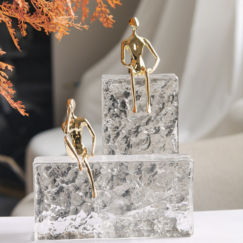 4BOC Nordic-style creative seated figure sculpture, decorative piece for model homes, living room, entryway, artistic an
