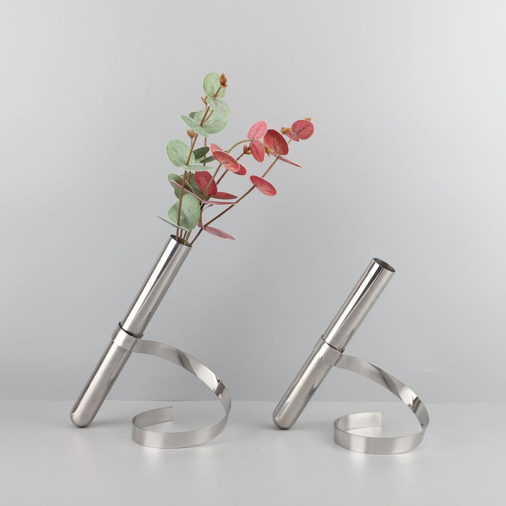 U2YA Nordic Creative Metal Spring Flower Vase Decorative Ornament for Model Homes, Bedrooms, Kitchens, Living Rooms, Din