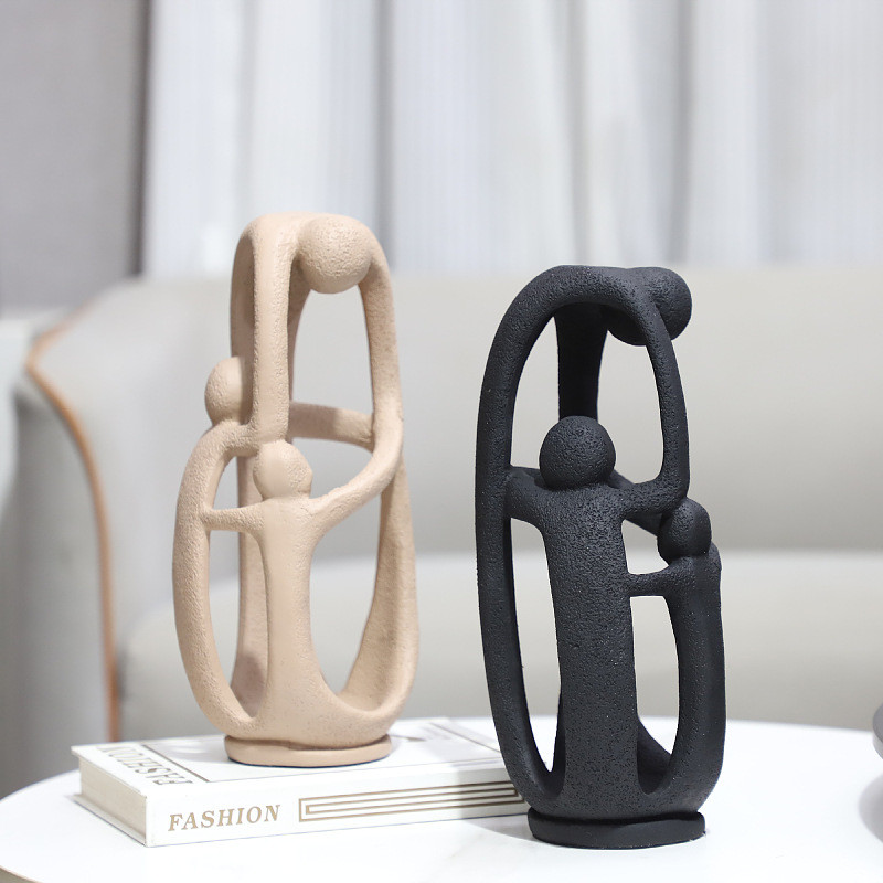 R0MA Nordic Creative Geometric Resin Hugging Figure Sculpture Decorative Ornament for Living Room, Bedroom, TV Cabinet,