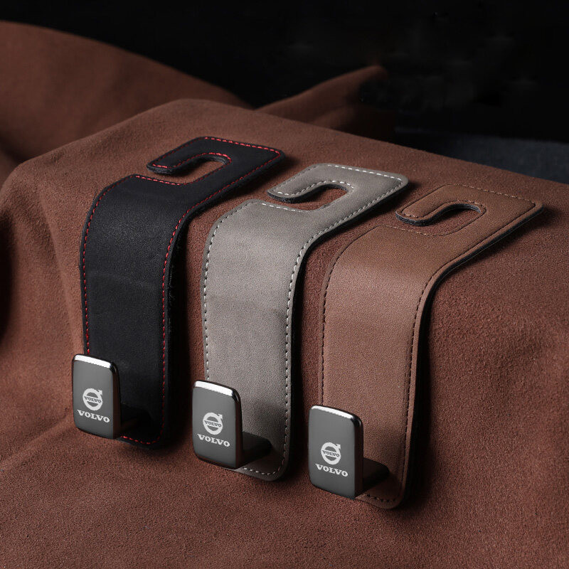 Volvo seat back hook metal suede car storage hook suitable for Volvo 240 XC40 XC60 XC90 S40 S60 S80 S90 V40 V60 V90 car