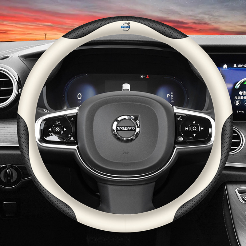 Capa de Volante de Couro Volvo, Compatível com Volvo S90 XC60 V60 S60L XC40, Capas de Alça de Couro, Acessórios para Int
