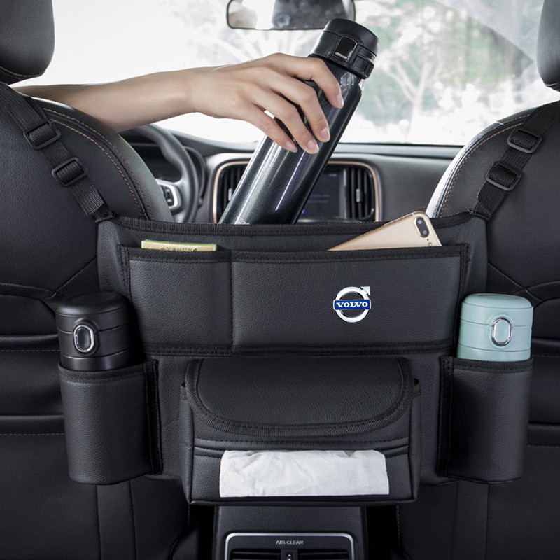 Bolsa de Armazenamento de Couro para Banco Central de Carro para Volvo V60 V90 S40 S60 S80 S90 XC40 XC60 XC70 XC90 C30,