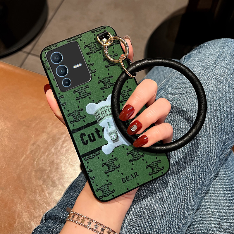 Adequado para vivoS12 Bear Phone Case s10pro Capa protetora Halter Neck Lanyard Case S9E Pulseira s7 Capa de Silicone co