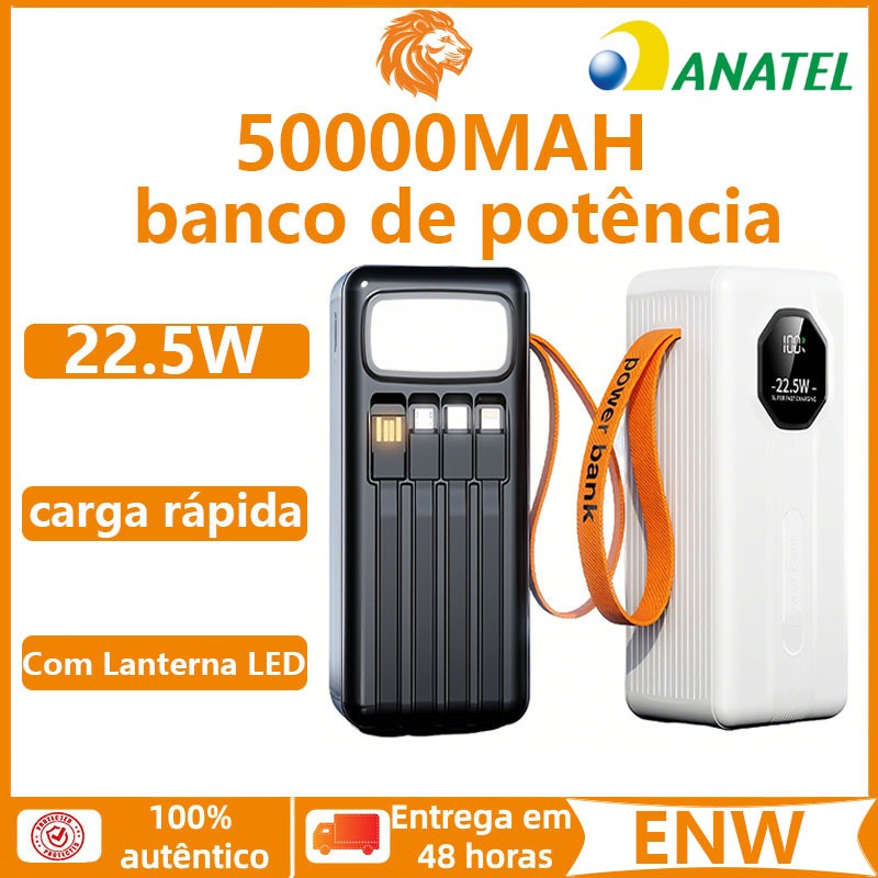 Carregador Portátil portátil grande 50000mah/30000mah/2000mah/10000mah Turbo PD 22.5W carregamento ultrarrápido
