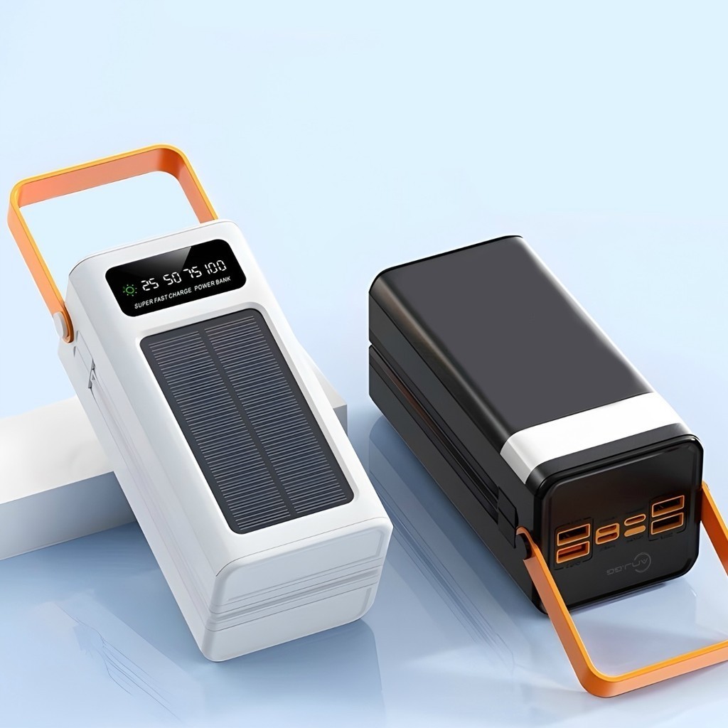 50000mah Power Bank Solar Portátil com Display Digital para Uso Externo e Aventura