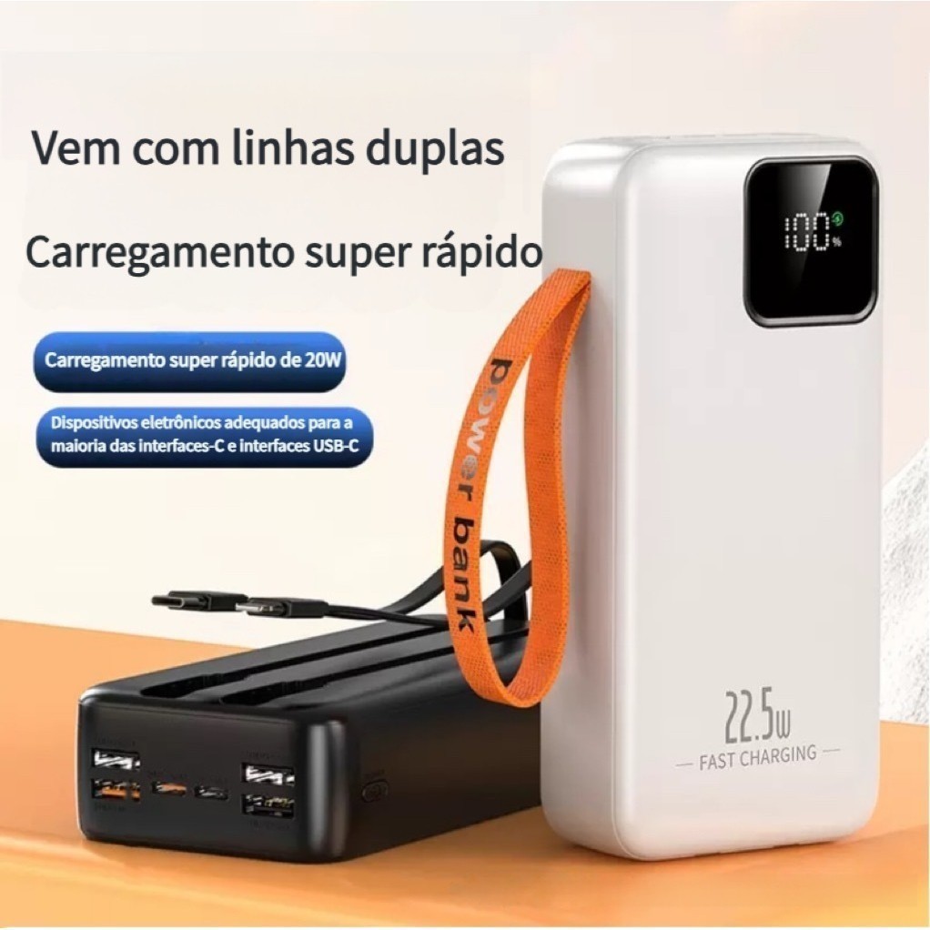 Carregador Portátil portátil grande 50000mah/30000mah/20000mah/10000mah Turbo 22.5W PD carregamento ultrarrápido