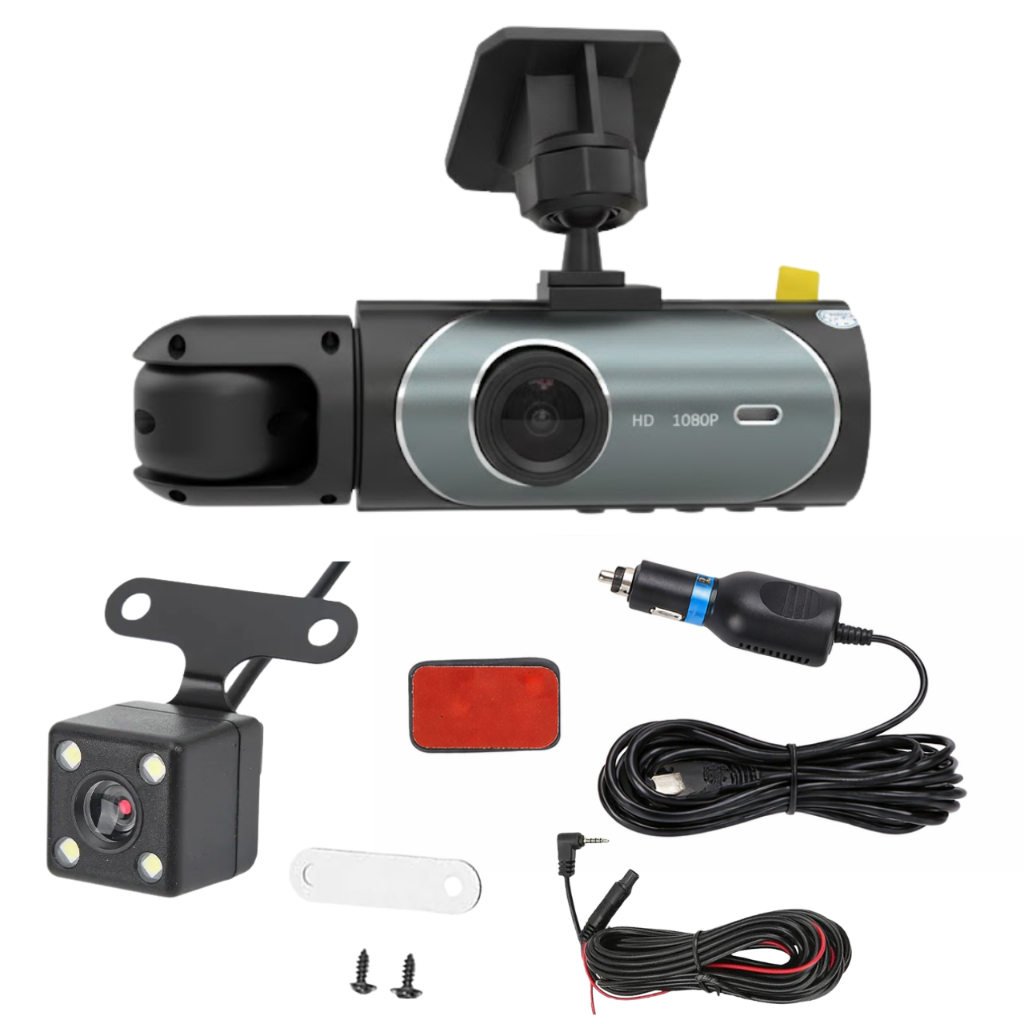 3 Lens DVR Vehicles Security Camera 1080P Video Recorder Record Front, Inside and Rear View