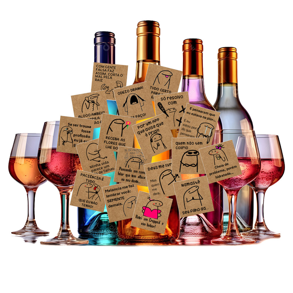 100 tags craft para drinks Flork frases divertidas 4cm x4cm
