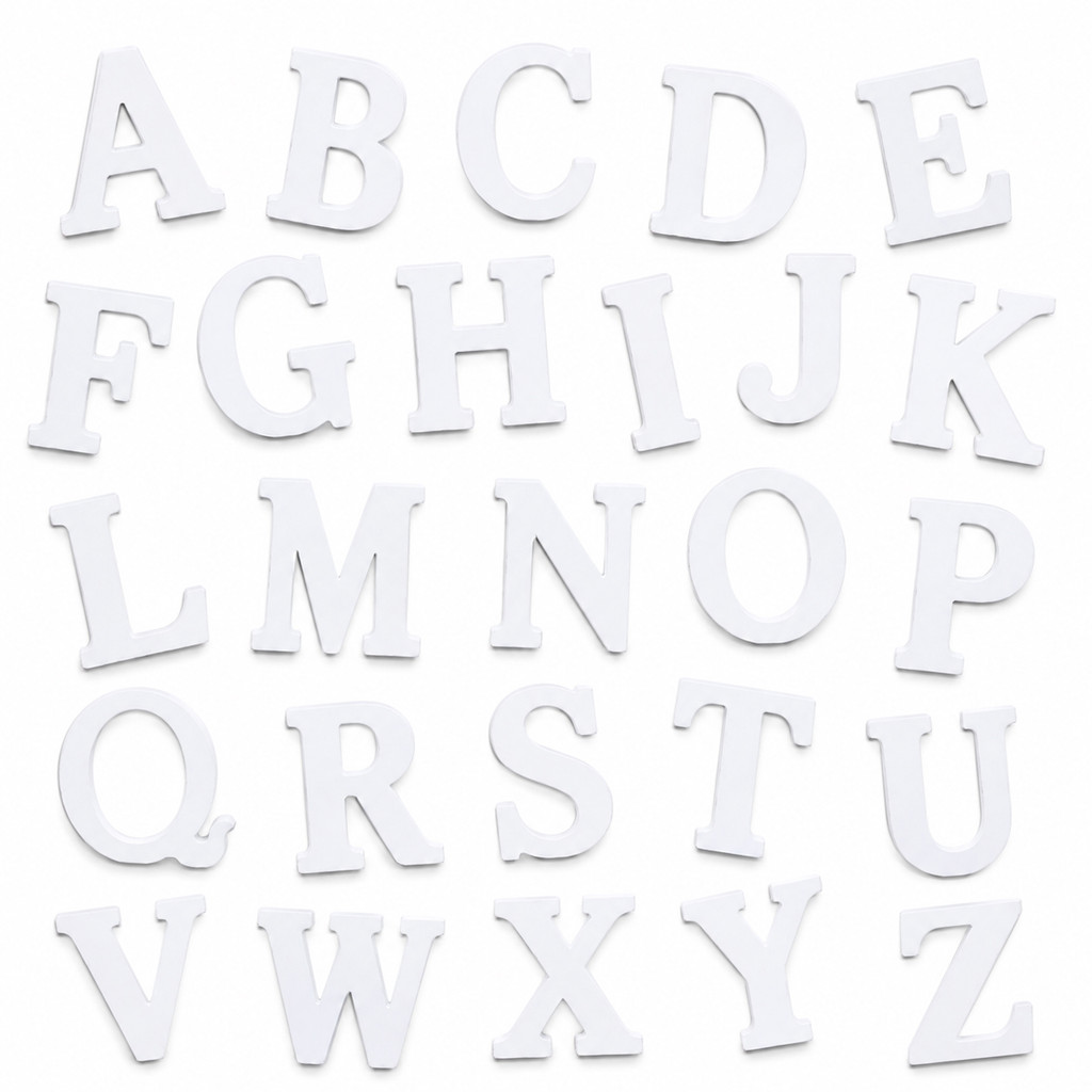 White Wooden Letter Wall Decor Sign Set – MDF Craft Letters for Home, Cafe, Wedding, Party, Shelf, and Table Display