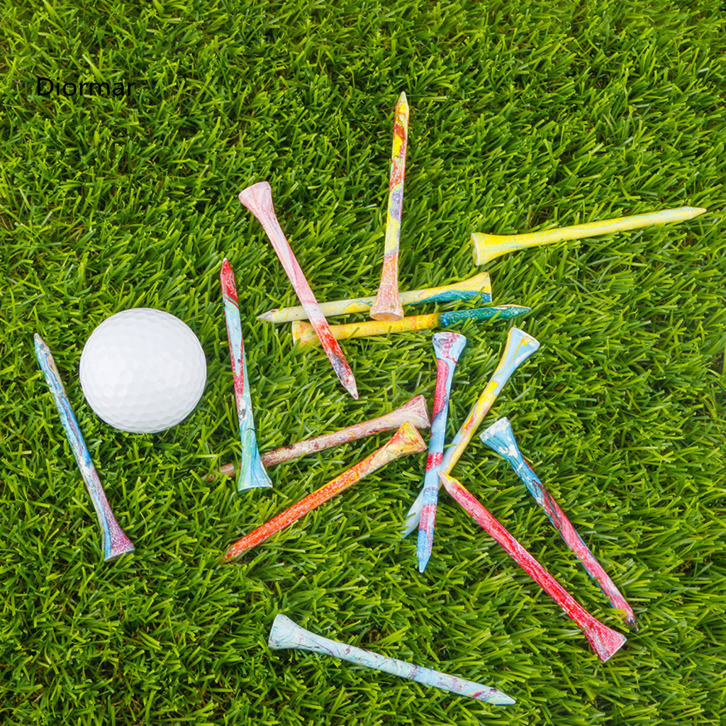 Stable Golf Tees Durable 20pcs Colorful Wooden Set – Lightweight High Stability Portable Accessories for Easy Play for