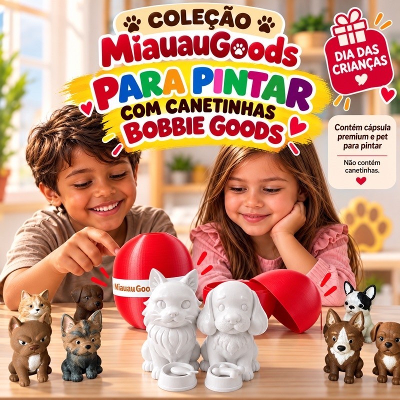 Brinquedo Criativo de Pintar - MiauauGoods Presente Pet 3D +25 raças 🐶😻🐥  3D Escolha seu Pet, Cachorrro e Gato