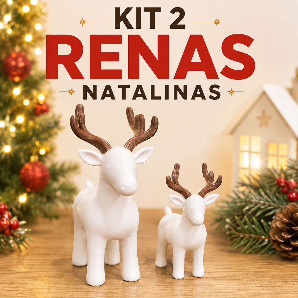 Enfeite de Natal Kit de Renas Natalinas Decorativas Arvore Minimalistas Cervo Decoração Moderna Sala Mesa Quarto Estante