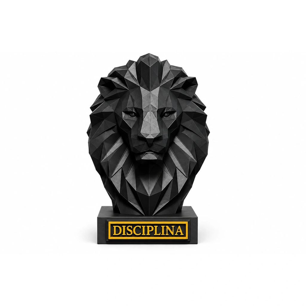 Estátua Decorativa Águia Foco Preta Geométrica para Escritório e Decoração