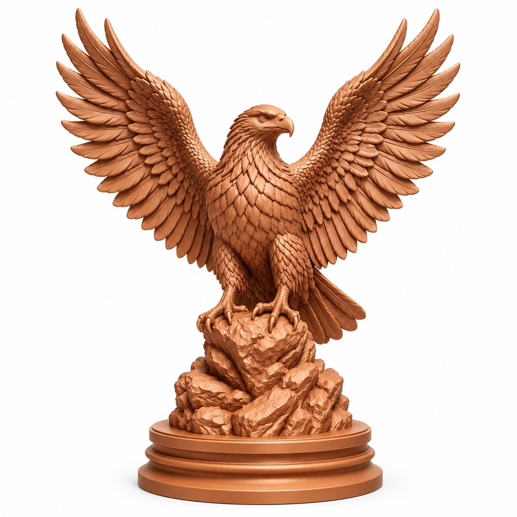 Escultura Decorativa de Águia com Asas Abertas