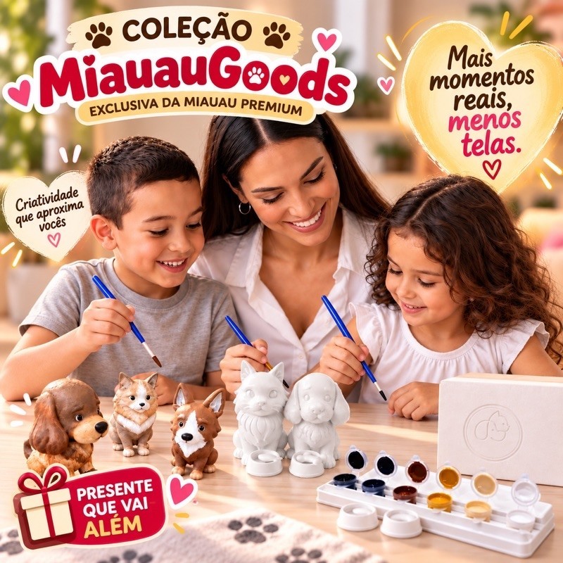 Brinquedo Criativo 🎨 Kit Artístico Premium Pet Miniatura 3D ➕25 raças de Cachorro🐶, Gato😻, Pássaro🐥 para Pintar