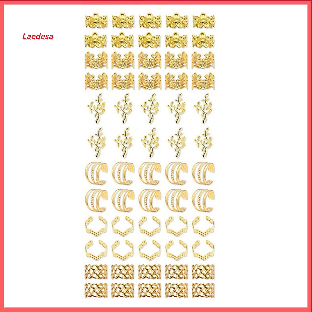 Dreadlock Hair Accessories Reusable Cuffs 32/40/60pcs Rings Hollow Carved Open Design Easy to Wear for Festivals for Men