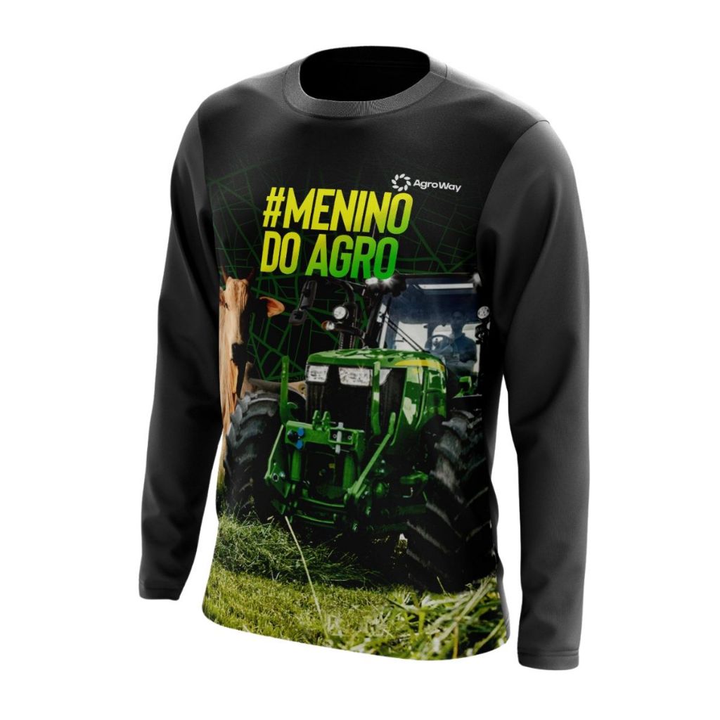 Camisa Camiseta Agro Proteção Solar Uv Trator Roça Blusa Manga Longa