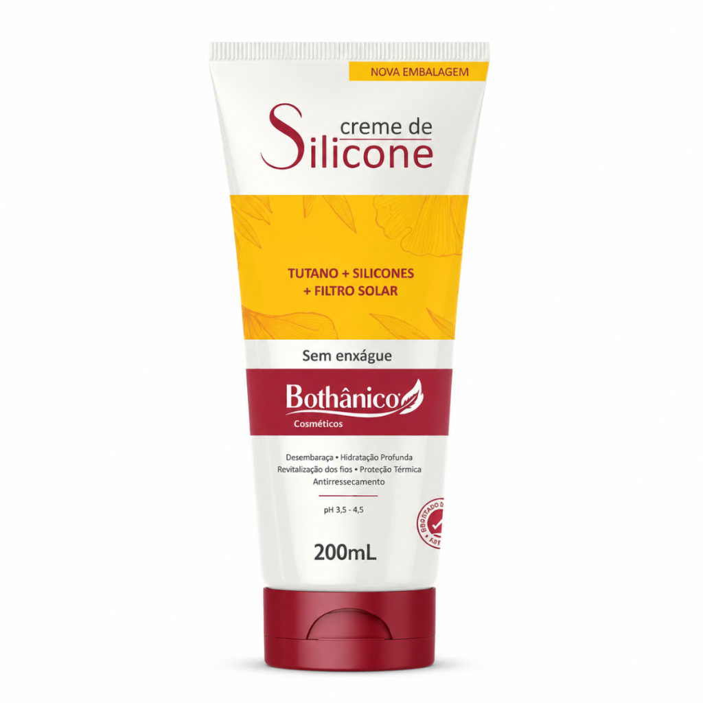 Creme de Silicone 200ml Sem Enxague Com Oleo de Tutano Proteção Termica e Solar Bothanico Cosmeticos