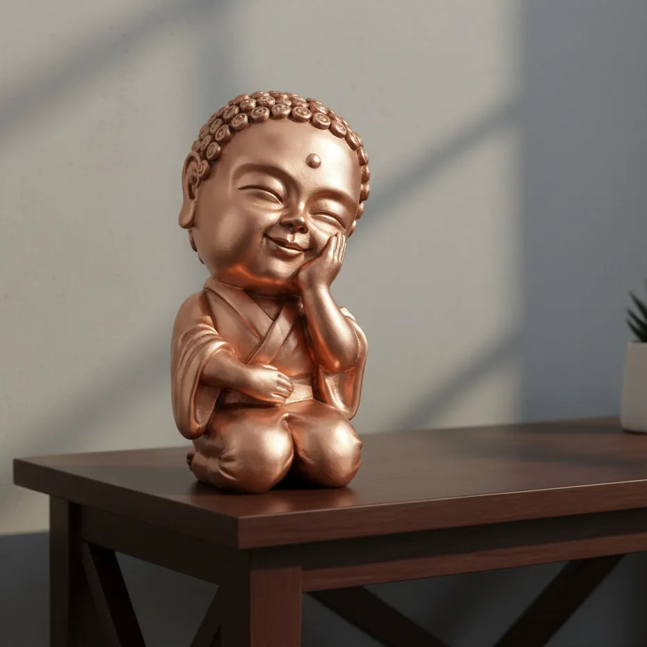 Escultura Decorativa Baby Buddha Representação Do Amor