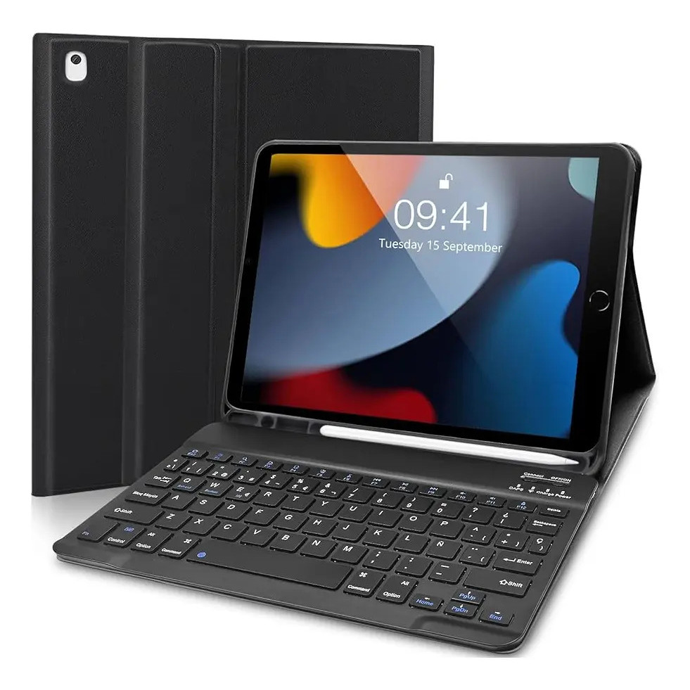 Capa Teclado Bluetooth C/ Slot Caneta iPad 5/6 9.7 Anti-qued
