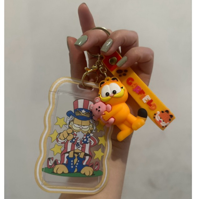 Chaveiro com Porta-Cartão – Modelos de Personagens Fofos e Coloridos | Silicone 3D - Garfield e tom e Jerry