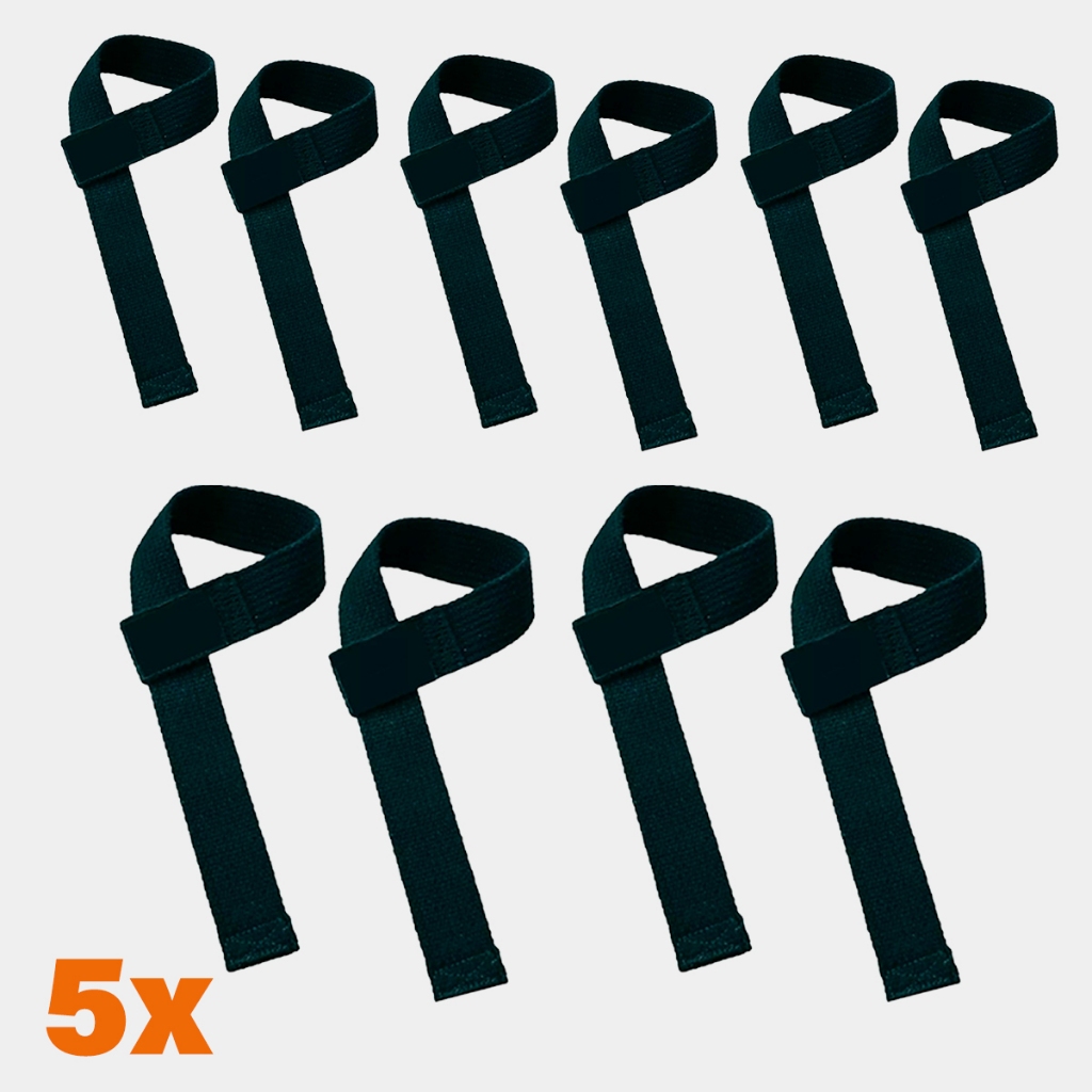 Kit 5x Pares Tala Strap 100% Algodão P/ Musculação Academia