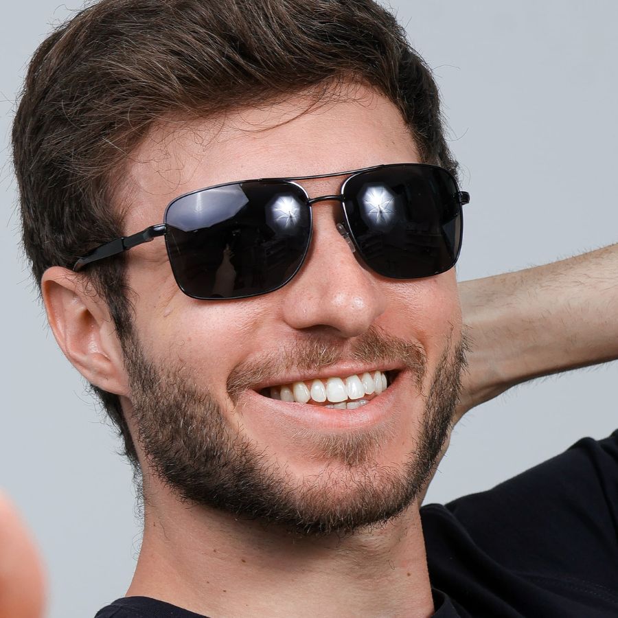 Óculos Clássico Sol Masculino Moderno Visual Executivo UV400 Social Uso Diário