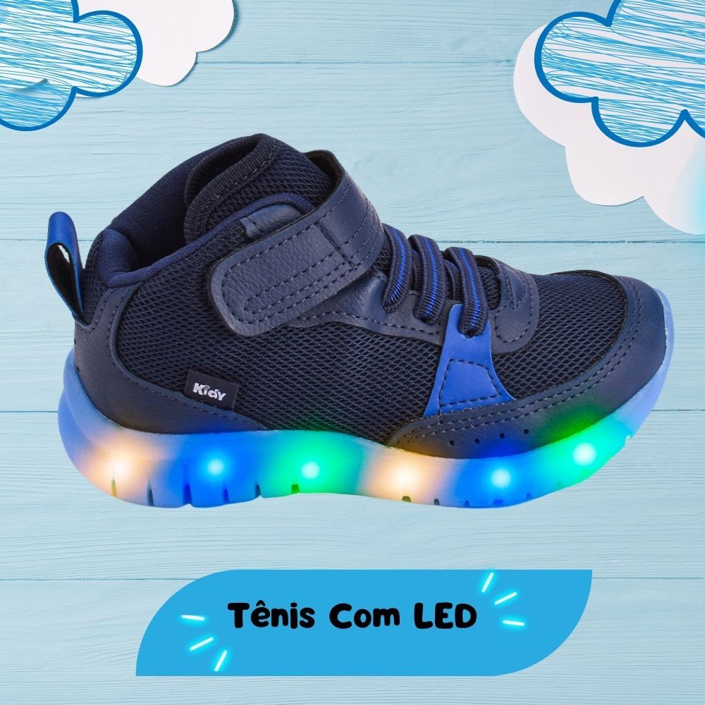 Tênis Cano Alto Infantil Menino Kidy Light Fun Palmilha Macia Solado Antiderrapante Visual Casual