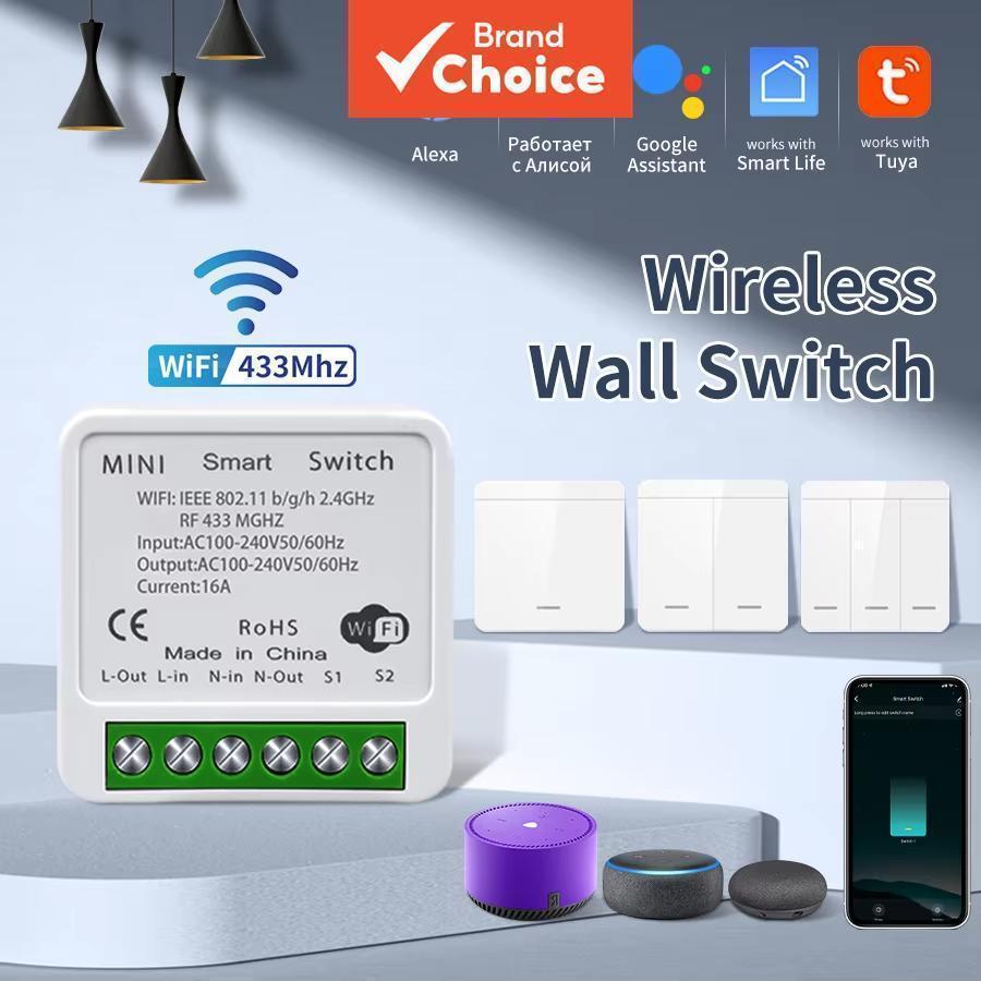 Interruptor Inteligente Axus Para Tuya WiFi RF 433MHz De Luz APP/Controle De Voz W Funciona Com Alexa E Casa Alice