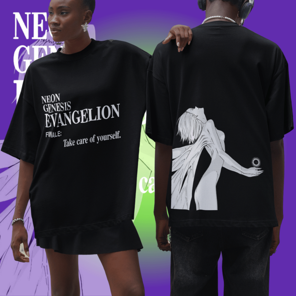 Camiseta Oversized Anime The End Of Evangelion Rey Mangá Camisa 100% Algodão